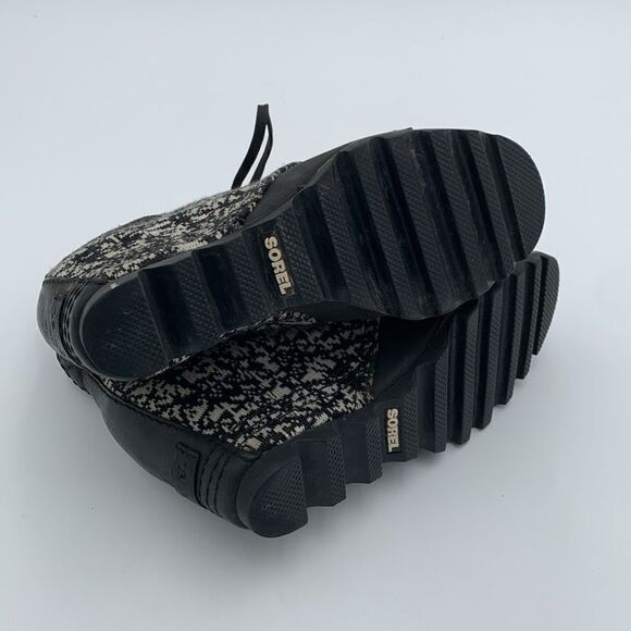 Sorel Joan of Arc Lexie wedge ankle boots black and white Womans size 6.5 - Picture 11 of 12